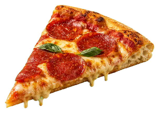 Lifted slice of Pepperoni pizza